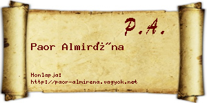 Paor Almiréna névjegykártya